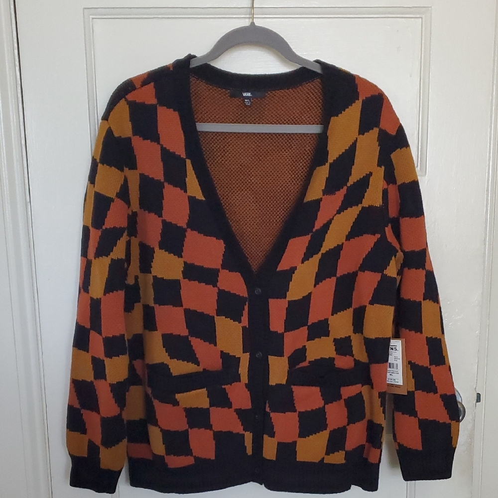 NWT M/L Vans Orange and Black Jagger Sweater